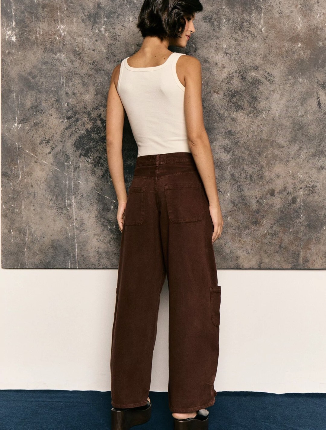 Calça wide balloon Marrom 